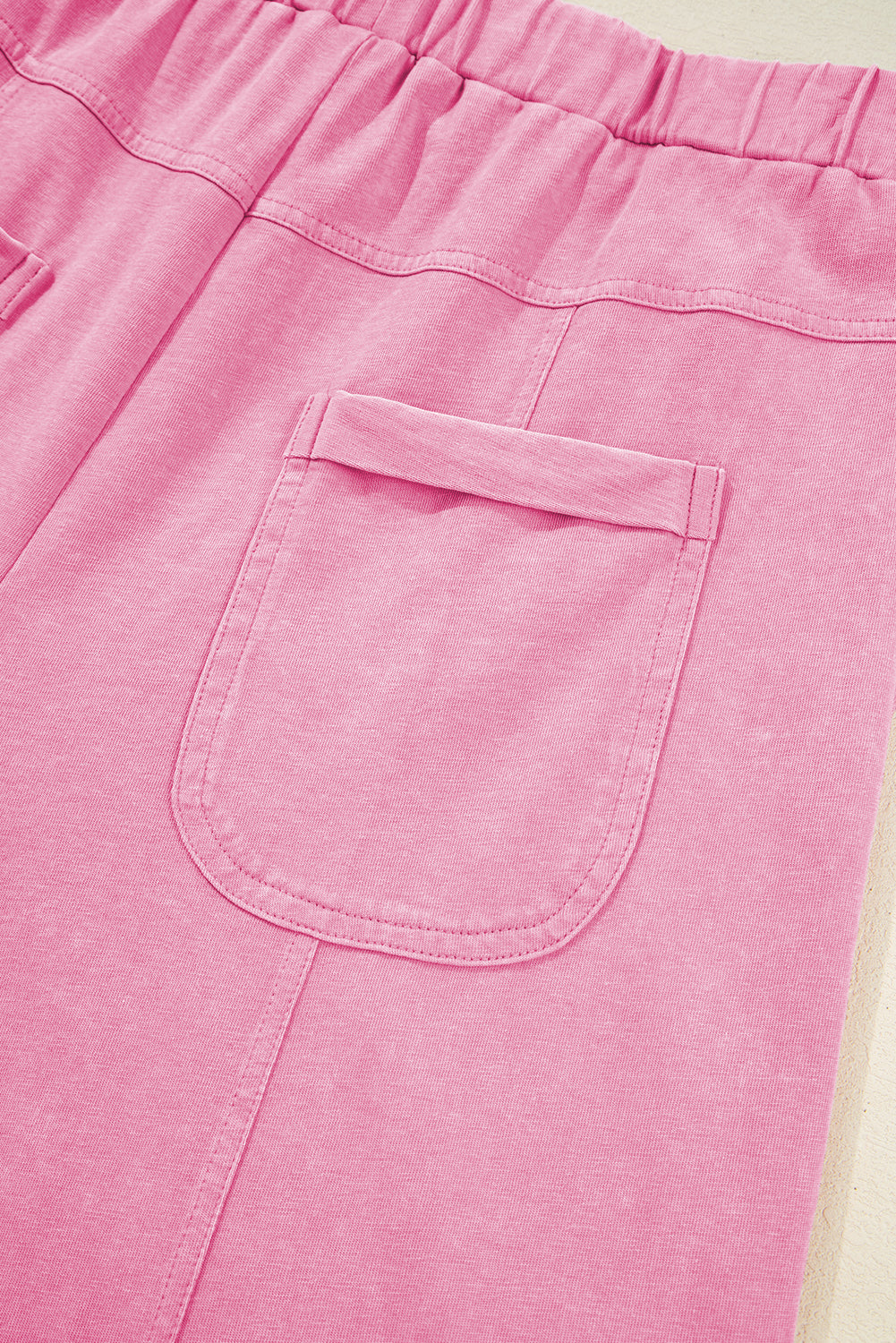 Black Mineral Wash Exposed Seam Wide Leg Cargo Pants