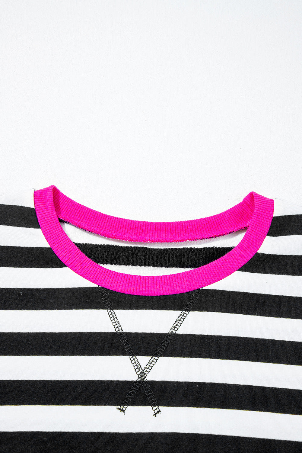 Gray Stripe Contrast Trim Long Sleeve Top and Shorts Set