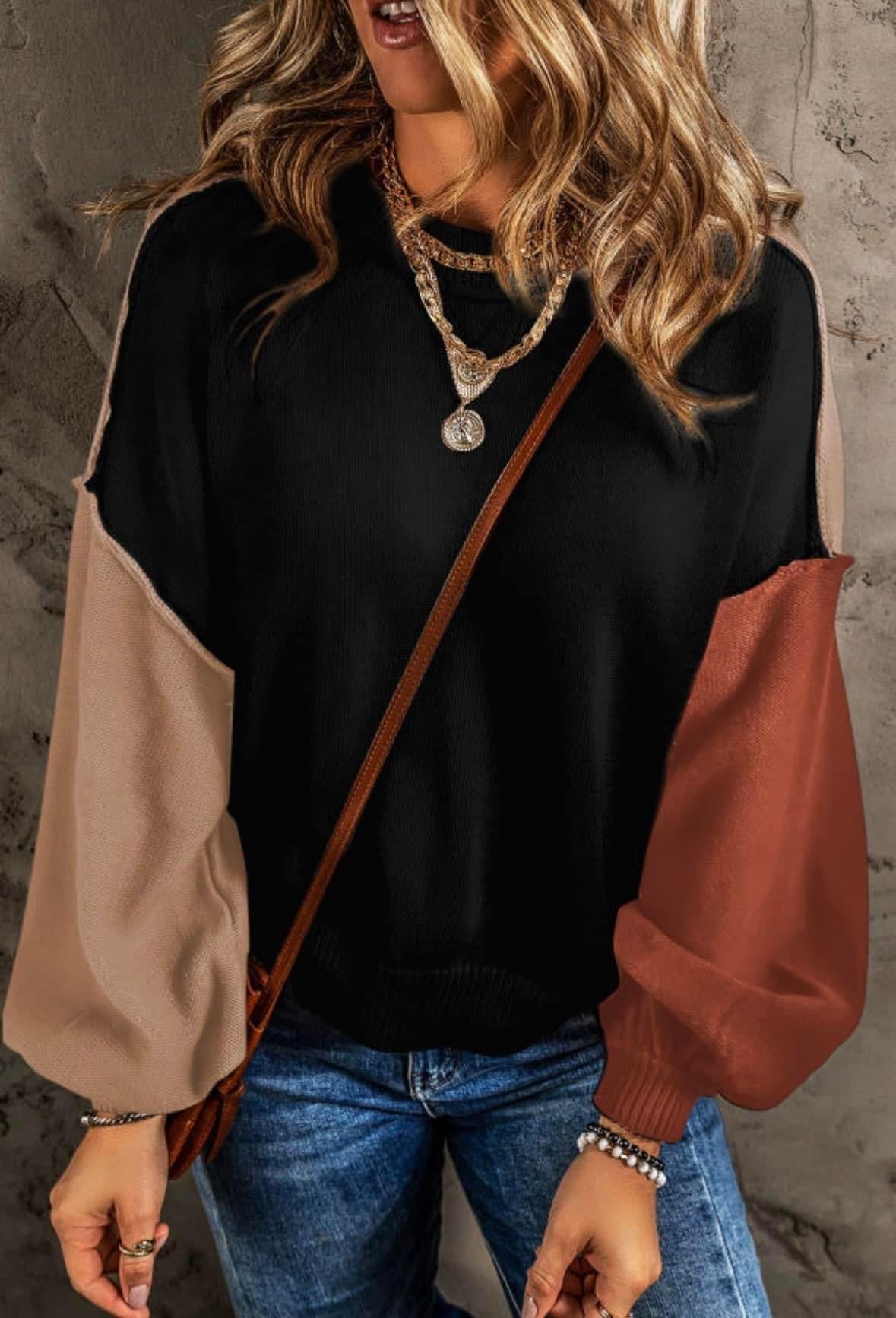 Harvest Nights color block sweater