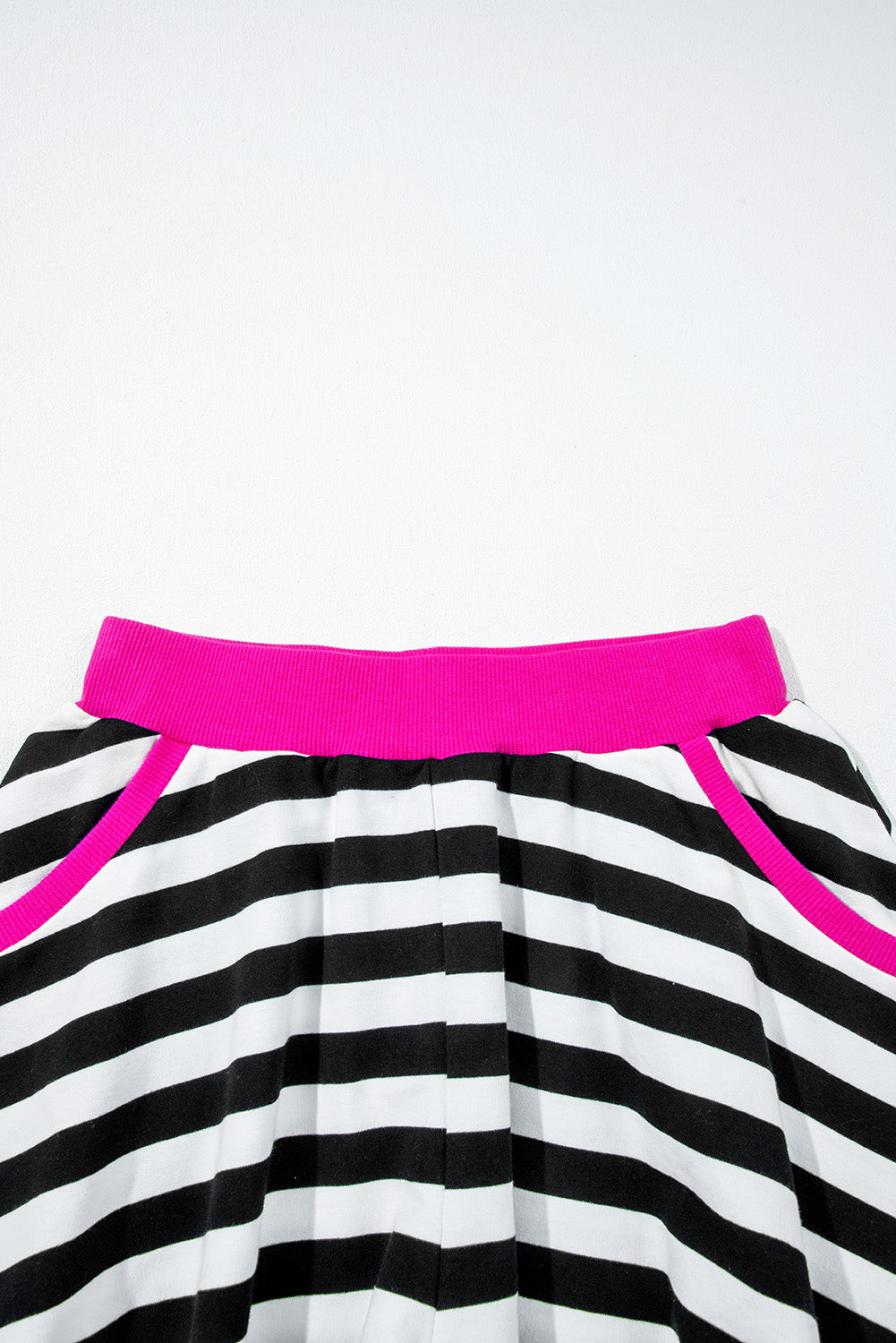 Gray Stripe Contrast Trim Long Sleeve Top and Shorts Set