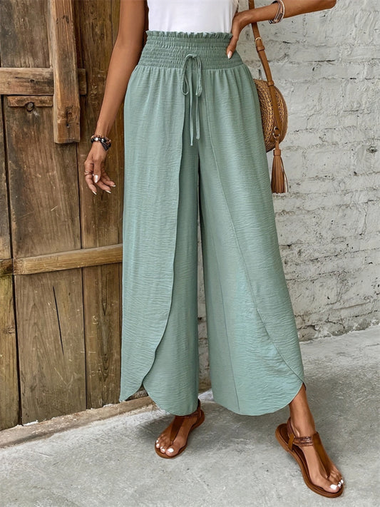 Tied High Waist Wide Leg Pants