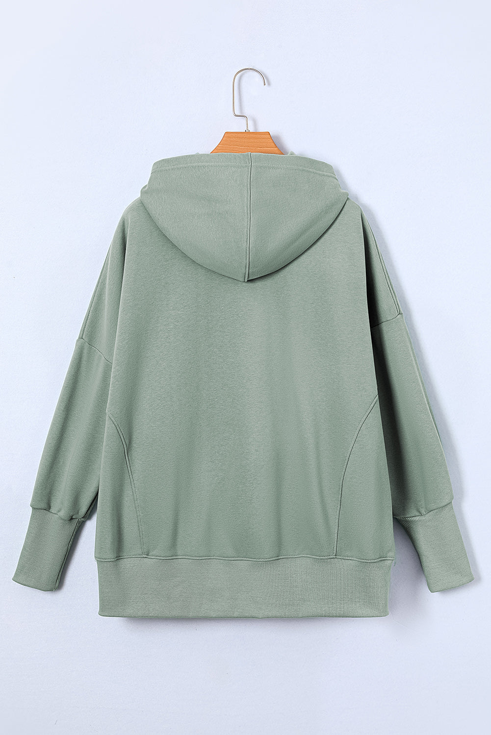 Quarter-Snap Dropped Shoulder Hoodie