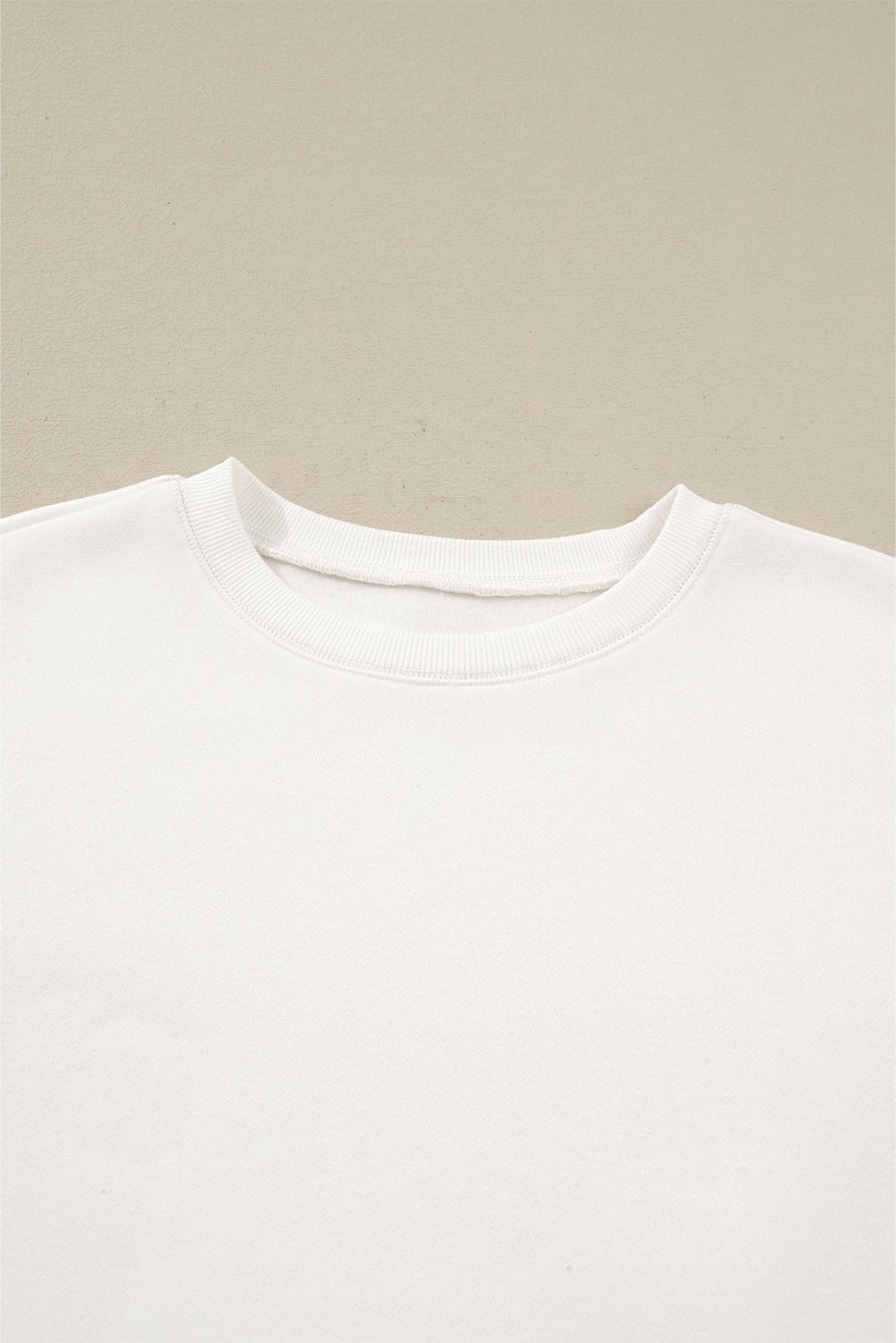 White Colorblock Patchwork Drop Shoulder Pullover Casual Shorts Outfit