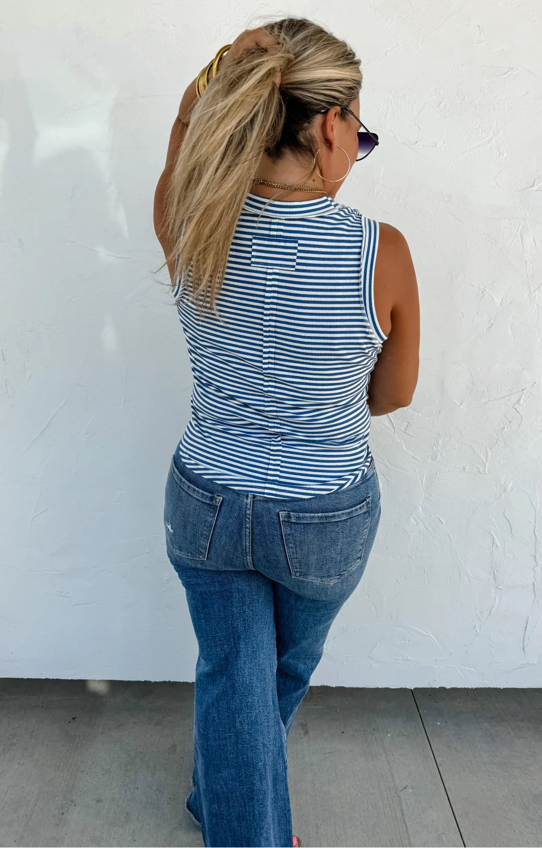 BIANCA BASIC STRIPE RIBBED TANK