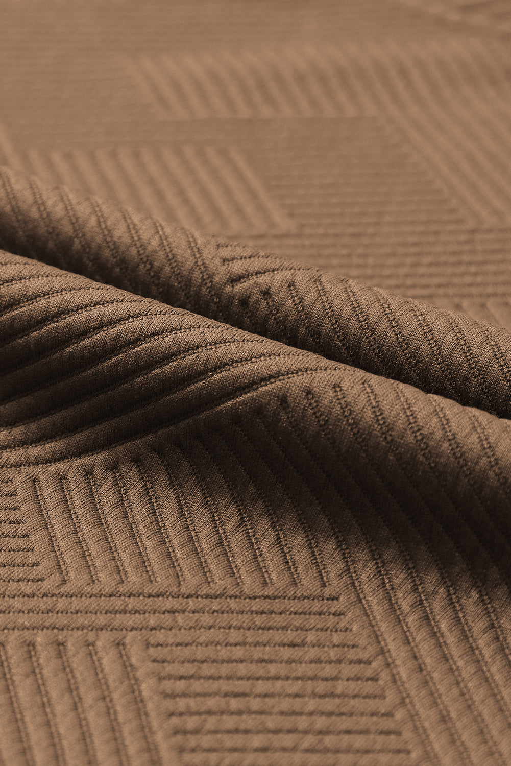 Dark Brown Textured Loose Slouchy Long Sleeve Top and Pants Set